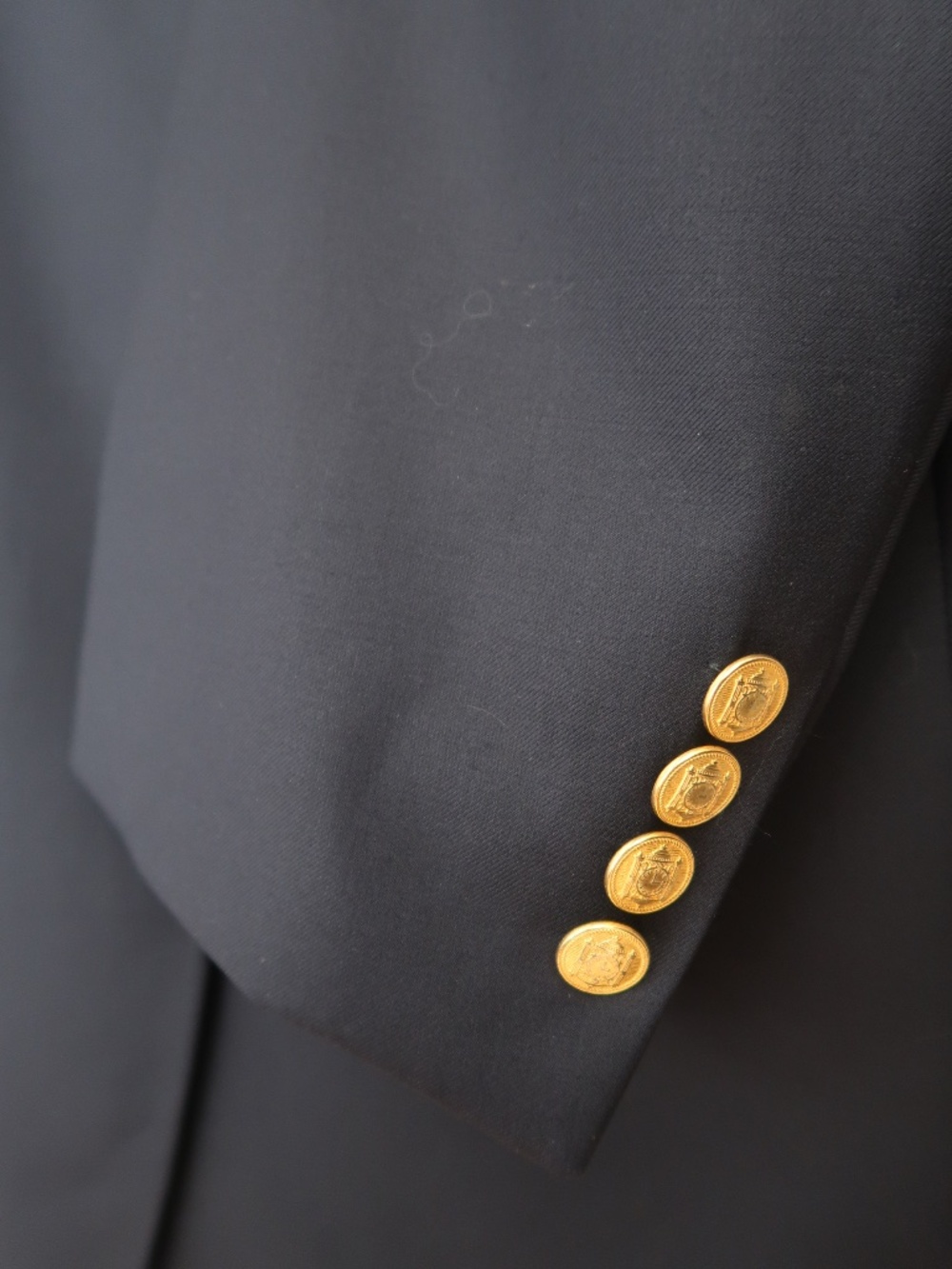 Old Money Empire Navy Blazer with Gold Buttons - VBC Super 110s Wool - Picture 2 of 8